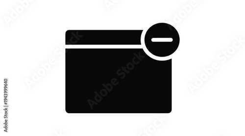 Black Browser Window Remove Icon Glyph Vector