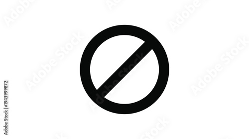 Black Circle with Diagonal Line Ban Symbol