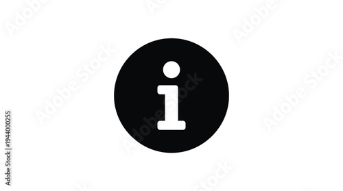 Black Information Icon Vector on White Background