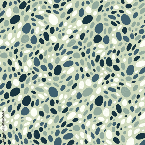 Jade green sea pebble stones background, abstract nature texture, zen garden or spa backdrop , seamless vector pattern illustration, small rounded stones