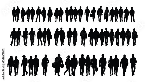 A comprehensive analysis of human silhouettes in various poses and arrangements