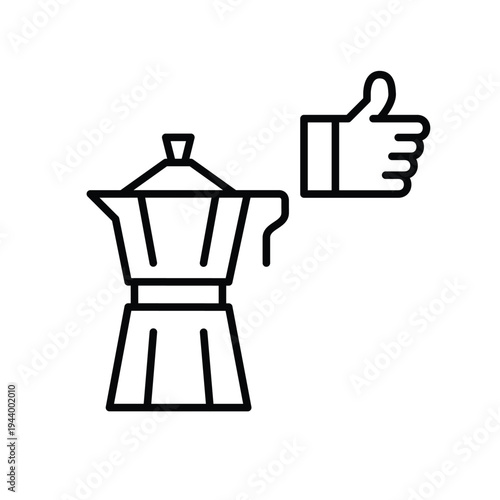 Moka coffee maker and like. Favorite brews. Pixel perfect, editable stroke vector icon