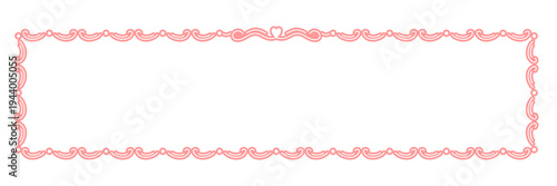 レトロでかわいい横長のハートのフレーム