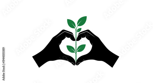 Hands Holding Green Plant Sprout.