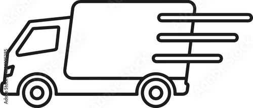 Vector illustration of fast delivery truck with motion lines symbolizing express shipping and logistics artwork