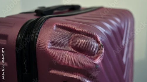 Crumpled suitcase Damage during transportation. 