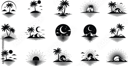 Tropical Paradise Collection: A captivating assortment of artistic impressions showcases the beauty of tropical islands and serene oceans.