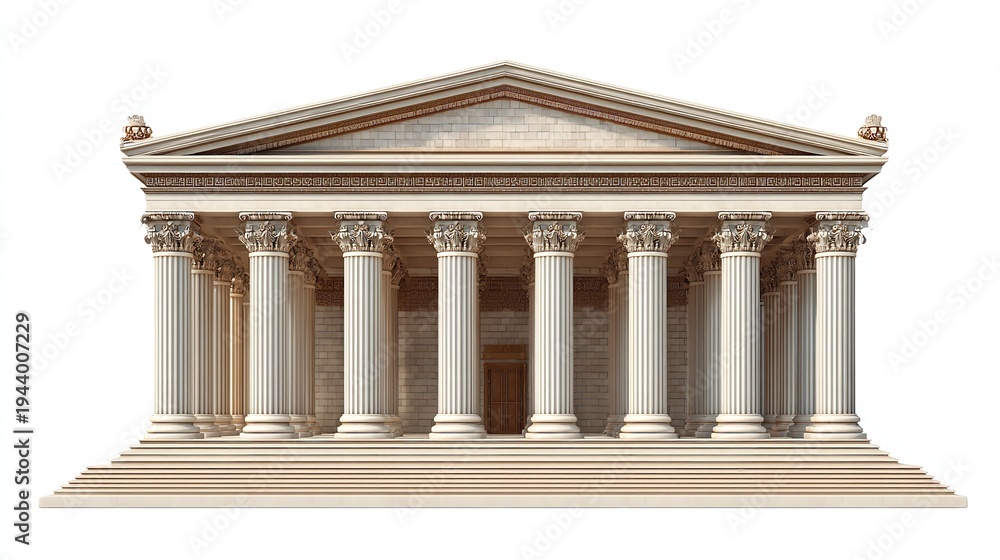 Fototapeta premium Building Icon with Iconic Columns – Historical Architecture