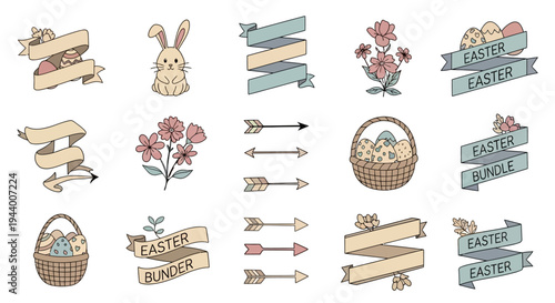 Charming Hand-Drawn Easter Graphics Collection for Holiday Celebrations and Spring Designs