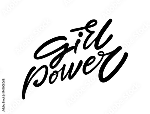Handwritten lettering illustration with the phrase Girl power