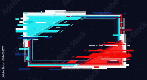 glitch art frame, digital distortion