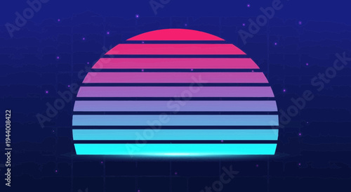 vibrant sunset digital art neon colors