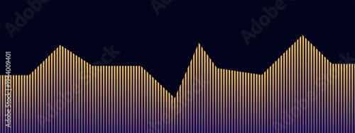 Sound wave line background, abstract equalizer with light glow effect, voice audio message, assistant, beat. Soundwave illustration.