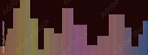 Sound wave line background, abstract equalizer with light glow effect, voice audio message, assistant, beat. Soundwave illustration.