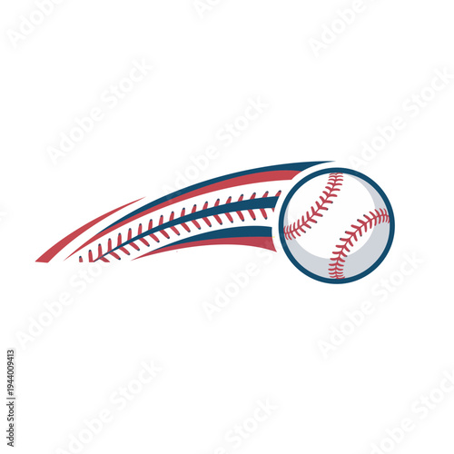 Baseball Ball With Motion Trail Vector Illustration Sports Design