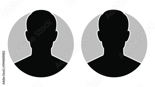 Analysis of dual silhouette profile pictures with gray background