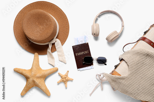 Composition with suitcase, ...
