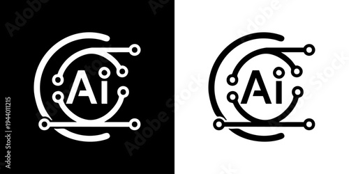 Two logos with Ai letters and circular designs are shown side by side
