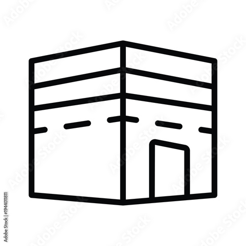 Here is a premium outline icon of holy khana kaaba