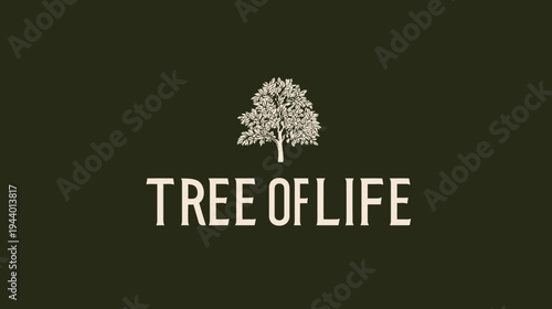 Stylized Tree of Life illustration on a dark background, representing nature, growth, wisdom, and spiritual connection.