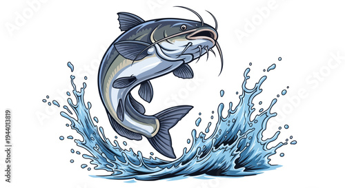 Leaping Catfish Fish Jumping Out of Water Splash