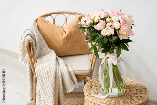 Vase with beautiful peonies...