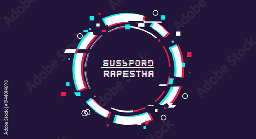 glitch art logo with text