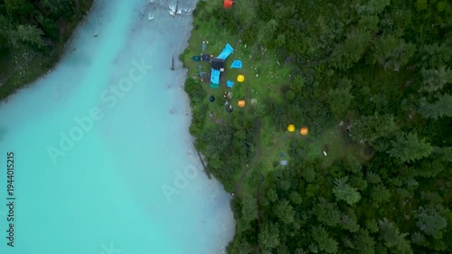 Summer view of Kucherlinskoye lake with its turquoise waters, Natural Park Belukha, the Altai Republic, Russia