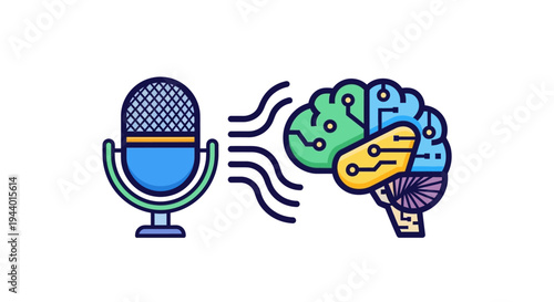 Retro microphone flat vector illustration, podcast, radio, music