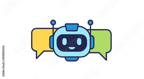 Chatbot Icon with Speech Bubble Vector Illustration