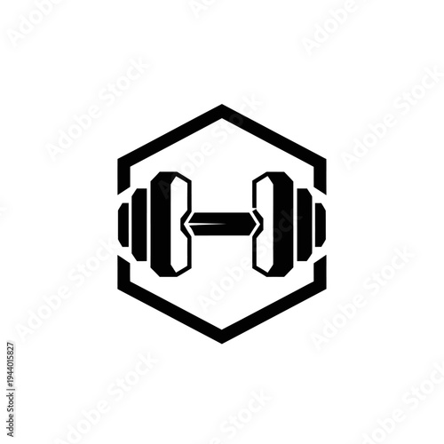Geometric Dumbbell Icon for Fitness and Strength Training.