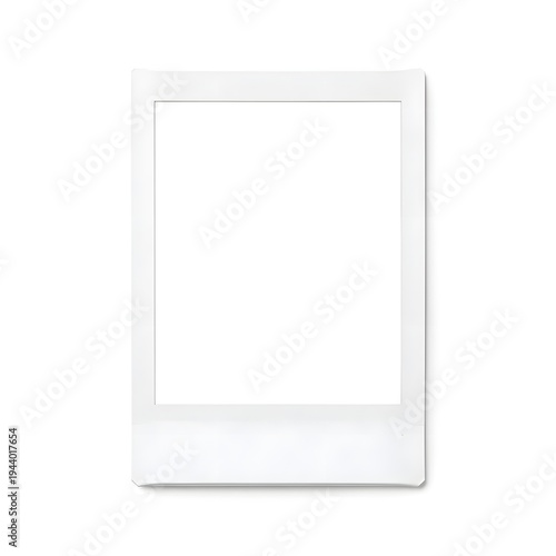 Blank Polaroid Photo Frame Isolated on White Background with Copy Space Mockup. 