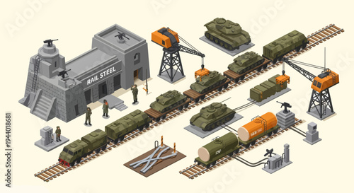 Military Train and Industrial Equipment Models.