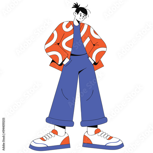 office worker standing and giving thumbs up,