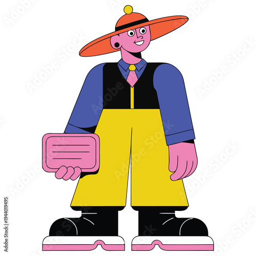 professional businessman standing with briefcase