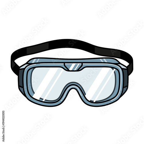 Protective eyewear goggles with strap safety equipment illustration