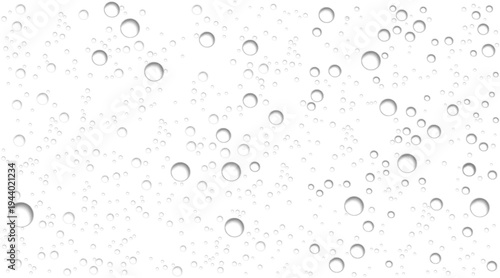 Realistic Water Drops Overlay, Transparent Rain Droplets Texture for Wet Glass Backgrounds Vector