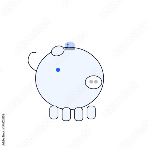 Cute piggy bank vector for savings and finence.