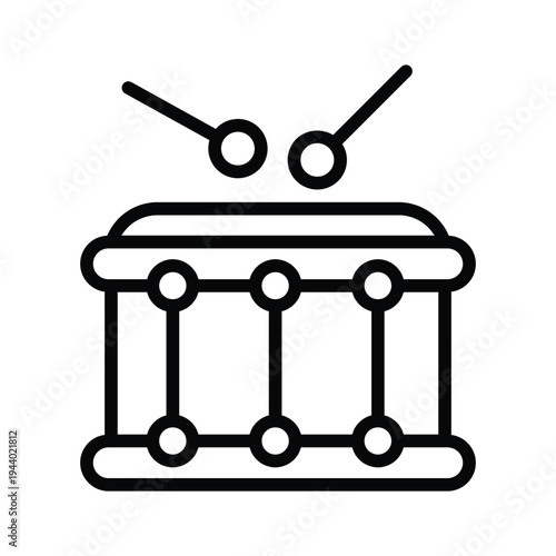 Get this amazing line icon of traditional drum in modern style