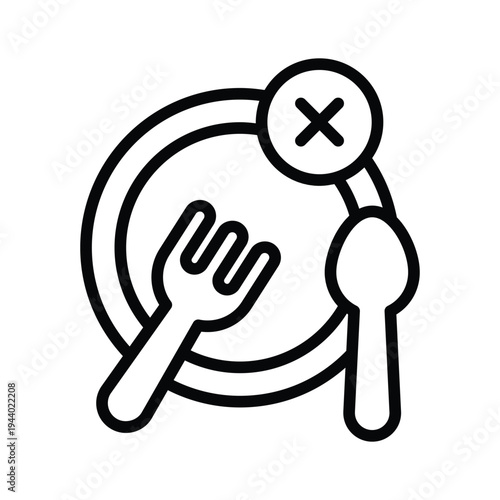 Here is a latest outline style icon depicting fasting concept