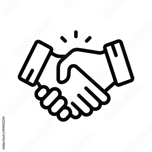 Get a glimpse of this trendy outline icon showing handshake