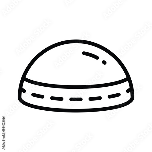 A customizable line icon representing muslim prayer cap