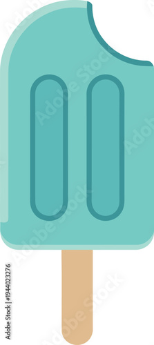 Blue frozen popsicle treat with a bite taken out of top.