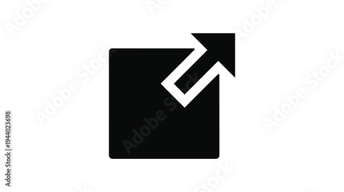 Black Square Outbound Link Arrow Icon