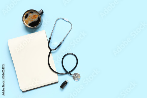 Blank clipboard with stetho...