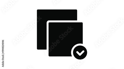 Black Upload Date Icon with Checkmark