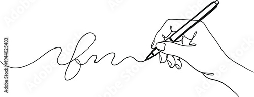 Hand Writing Love Word Continuous Line Art Vector Illustration.