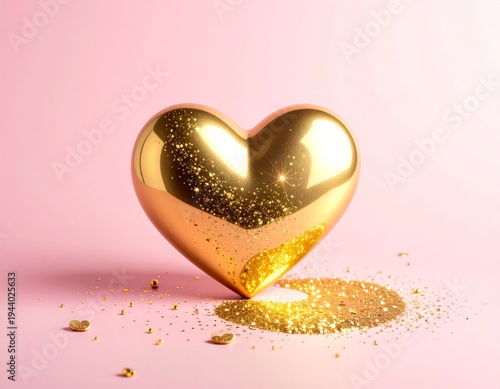 A romantic 3d gift of sweet heart shaped chocolate candy and pink treats creates a red passion symbol for a Valentine's Day celebration