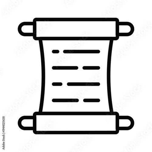 Religious Islamic scroll line icon, symbolizing holy Ramadan.