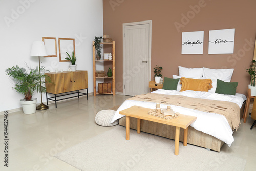 Interior of stylish bedroom...